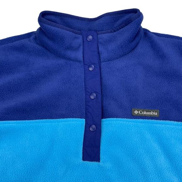 COLUMBIA Women's Benton Springs Fleece Half Snap Pullover Sz XXL Blue - Picture 7 of 8